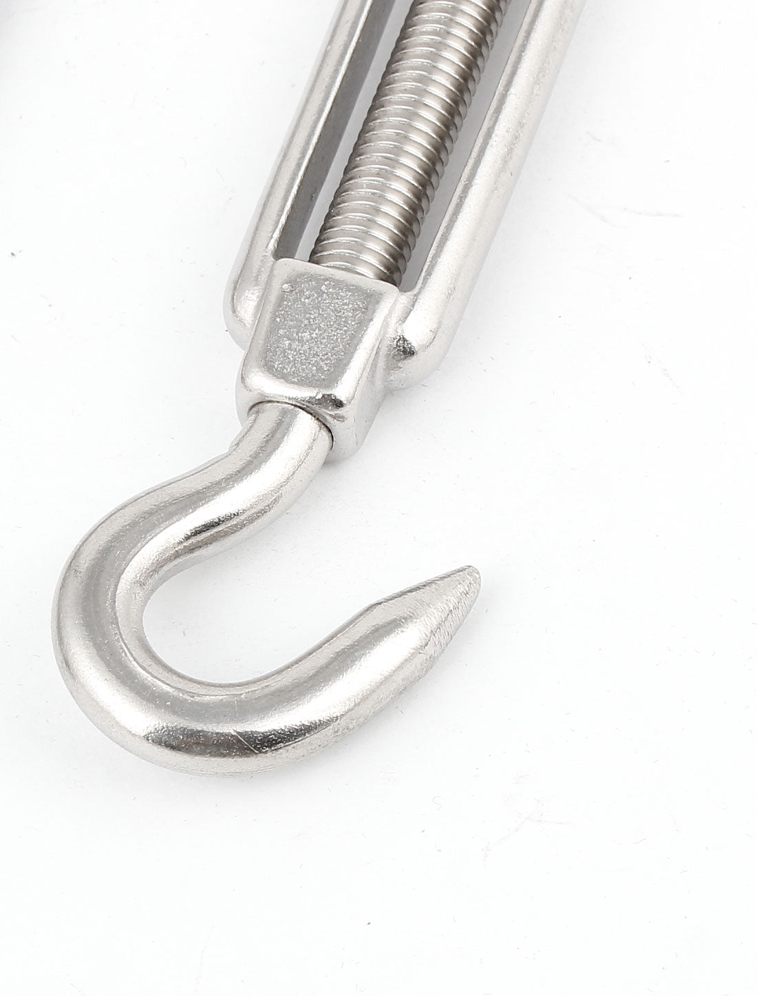 Harfington M8 8mm Threaded Stainless Steel Hook Eye Type Die Cast Turnbuckle 7.5" Long 2pcs