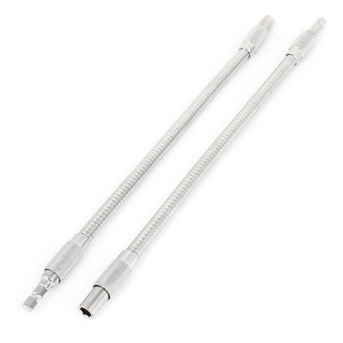 Harfington 2pcs 1/4" Hex Drive Socket Flexible Extension Bar Shaft Tool 30cm Long