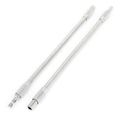 Harfington 2pcs 1/4" Hex Drive Socket Flexible Extension Bar Shaft Tool 30cm Long