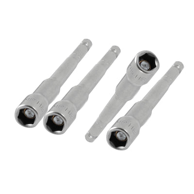 Harfington 5 Pcs Chrome-Vanadium 100mm Long 1/4" Shank 8mm Magnetic Hex Socket Nut Driver Setter