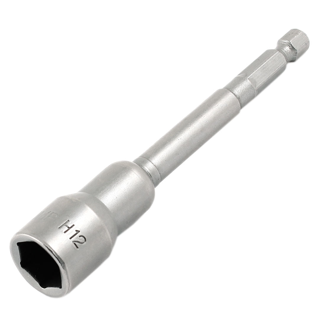 Harfington Chrome-Vanadium 100mm Long 1/4" Shank 12mm Magnetic Hex Socket Nut Driver Setter Bit