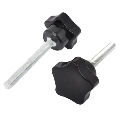 Harfington 2 Pcs 32mm Dia Star Shape Head 5cm Length Male Thread Screw On Type Clamping Knob