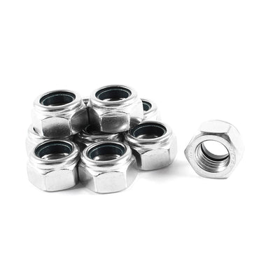 Harfington 10 Pcs 304HC A2 70 A2-70 Stainless Steel Hex Nylock Nyloc Lock Nut M16 16mm