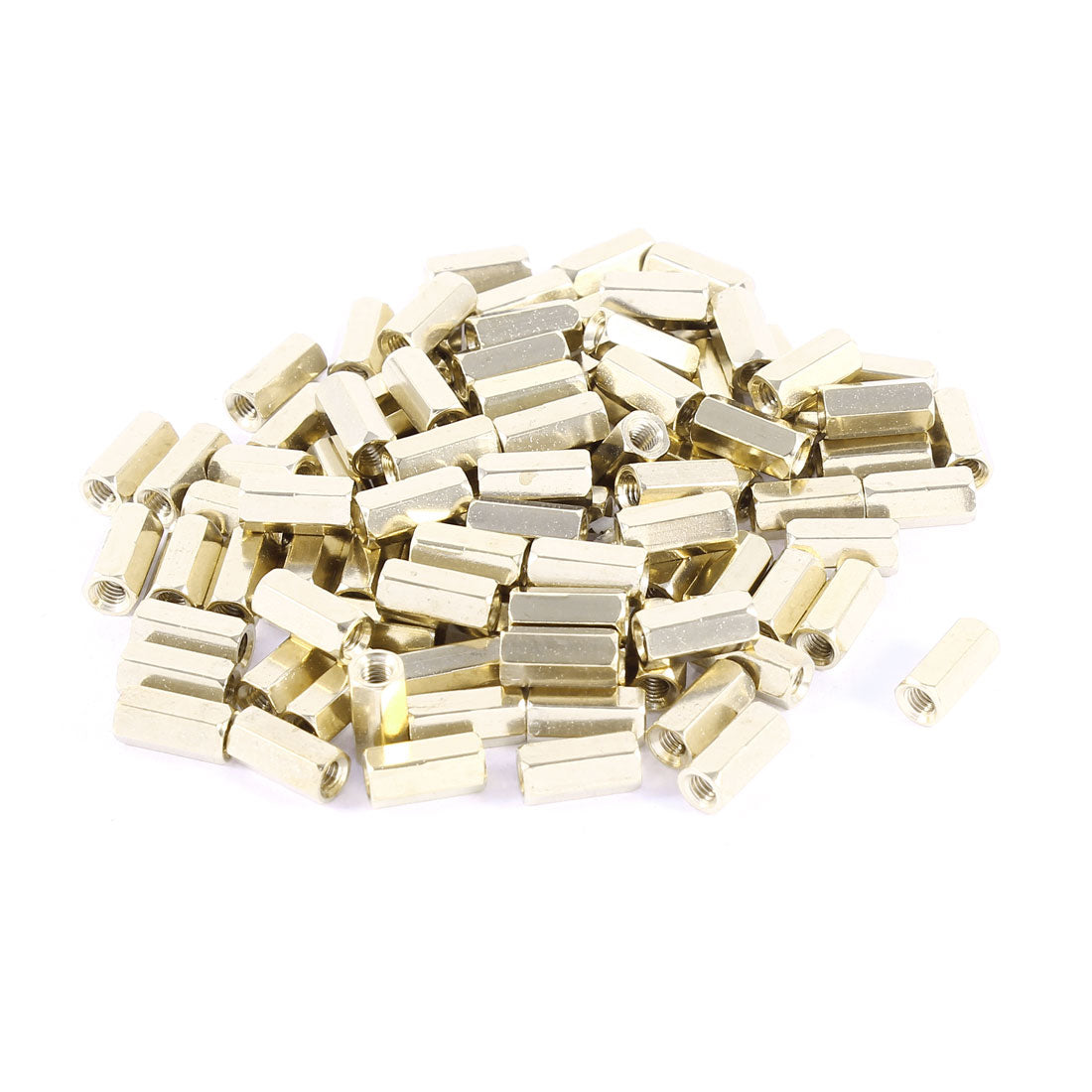 Harfington 100 Pcs Hex Hexagon Female Nut Brass Standoff Spacer M3x10 M3 10mm