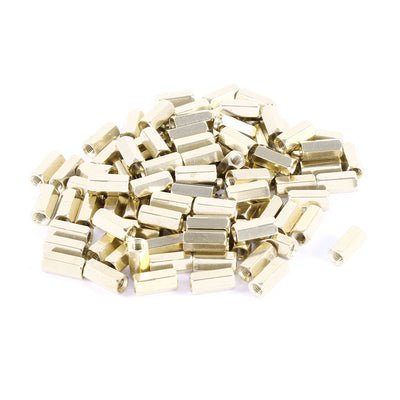 Harfington 100 Pcs Hex Hexagon Female Nut Brass Standoff Spacer M3x10 M3 10mm