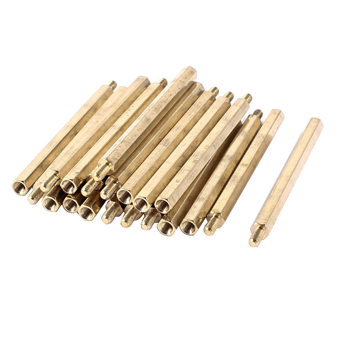 Harfington 20 Pcs Brass Hex Standoff Spacer M3x60mm Female to M3x6mm Male M3 60+6mm