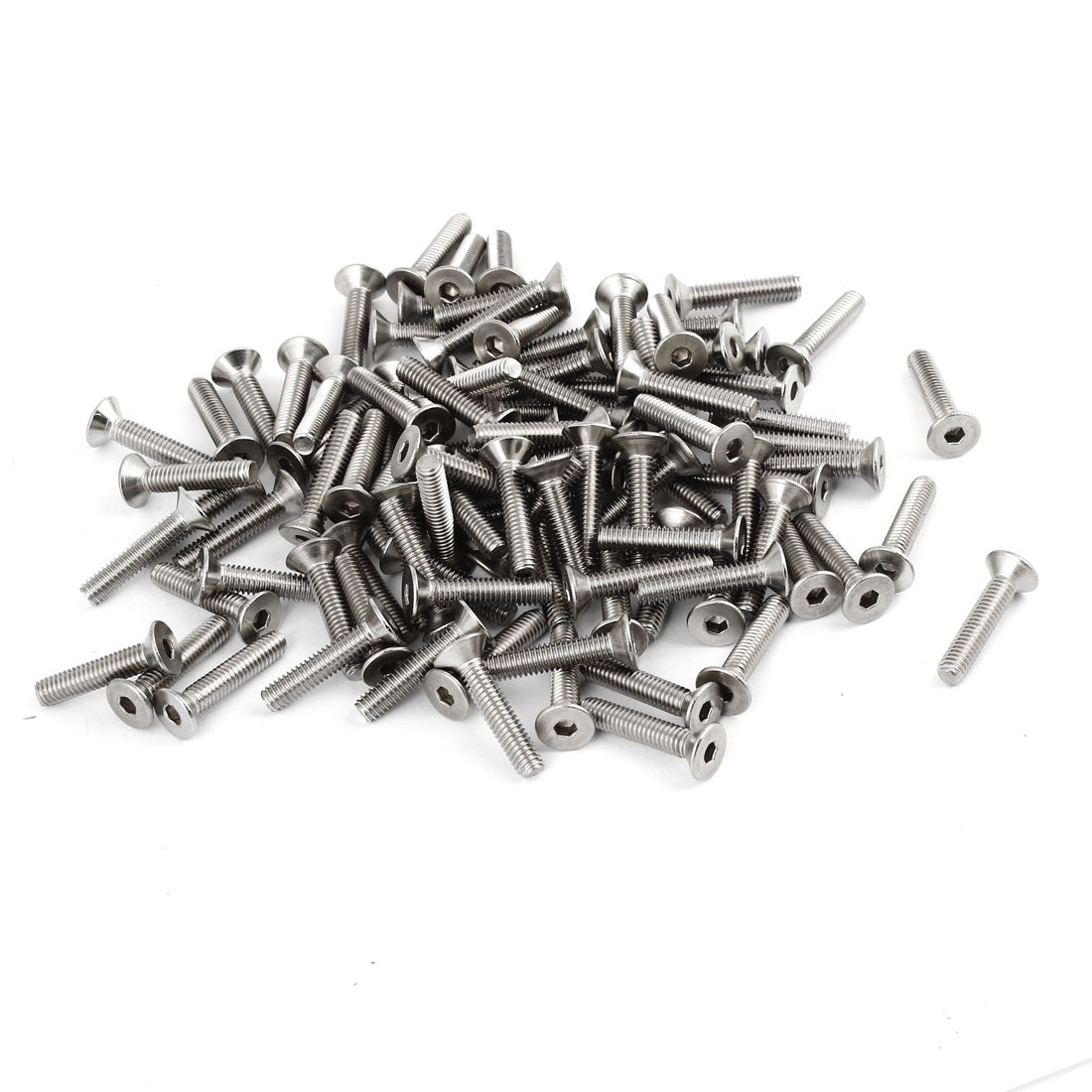 Harfington 100 Pcs 304HC Stainless Steel Countersunk Flat Head Hex Socket Bolt Screw M4x20mm
