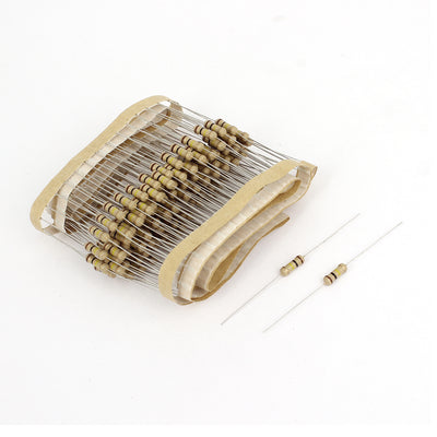 Harfington 150Pcs 100K Ohm 1/2Watt 5% Tolerance Axial Lead Type Through Hole Mounting 4 Color Ring Carbon Film Fixed Resistor