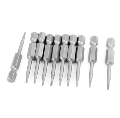 Harfington 10 Pcs 1/4" x 50mm x 1.7mm Magnetic Hex Torx Screwdriver Bits T6