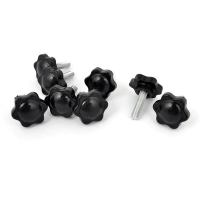 Harfington M6 x 20mm Male Thread 25mm Star Head Dia Screw On Type Clamping Knob 8Pcs