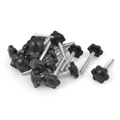 Harfington 25mm Star Head Diameter 6mm x 40mm Clamping Screw Knob Grip 20Pcs