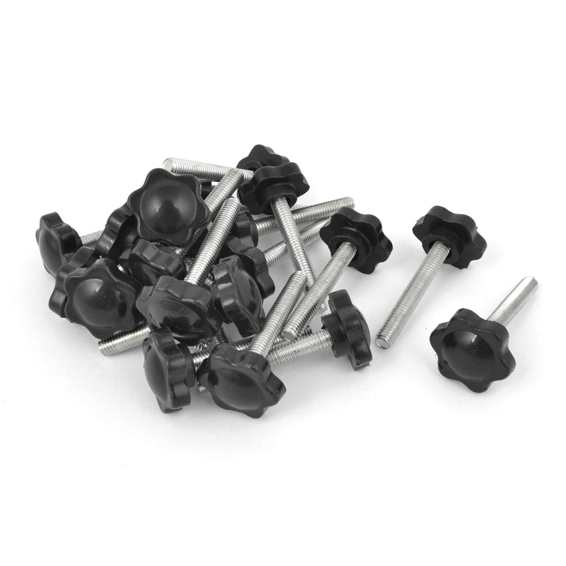 Harfington 25mm Star Head Diameter 6mm x 40mm Clamping Screw Knob Grip 20Pcs