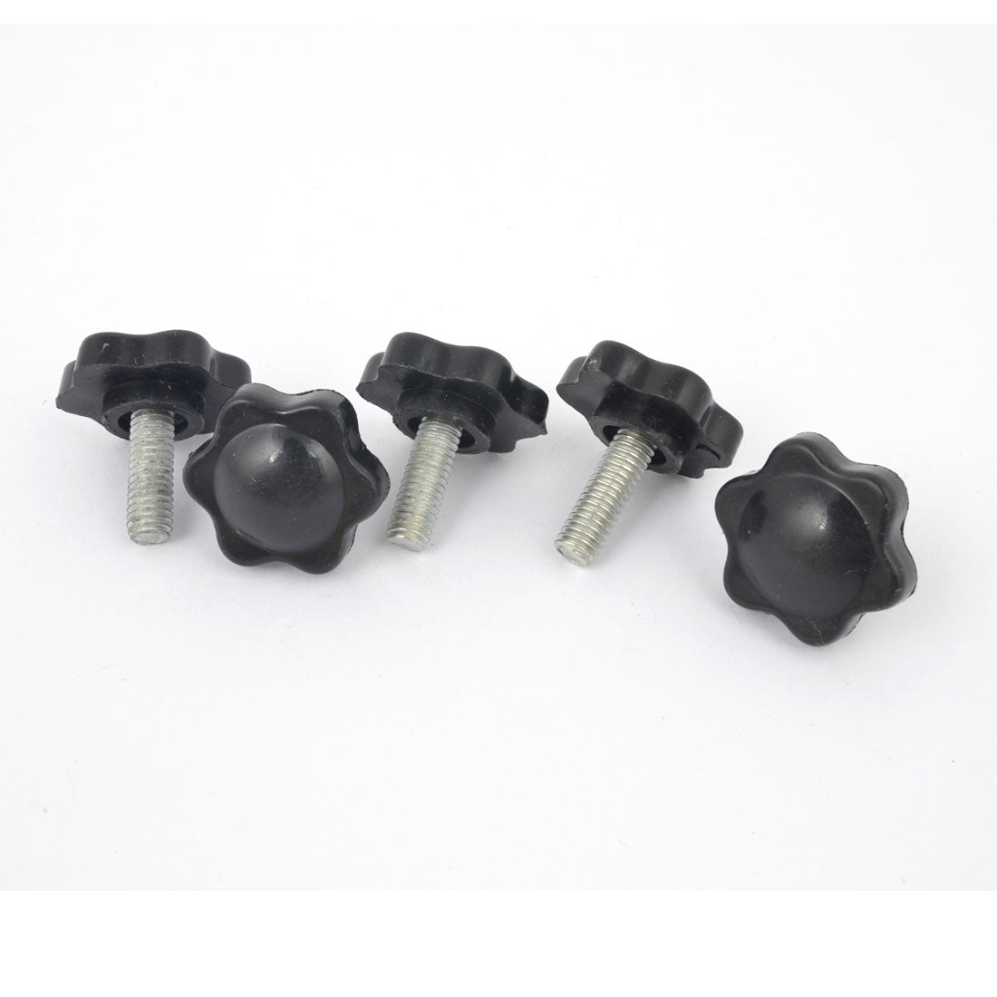 Harfington M6 x 15mm Male Thread 25mm Star Head Dia Screw On Type Clamping Knob 5Pcs