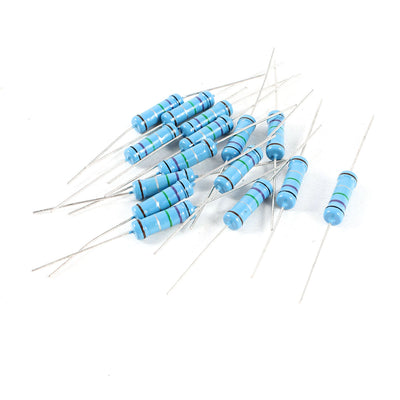 Harfington 15 Pcs Axial Lead 1% Tolerance Colored Ring Metal Film Resistor Resistance 0.75Ohm 2W