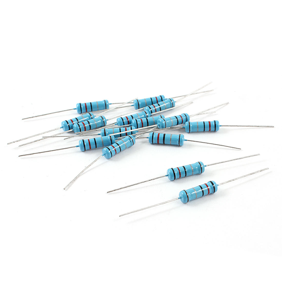 Harfington 15pcs 2W 0.2 Ohm 1% Tolerance 5-Color Loop Axial Lead Through Hole Metal Film Resistors