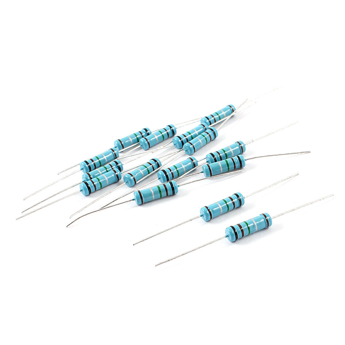 Harfington 15pcs 2W 0.15 Ohm 1% Tolerance 5-Color Loop Axial Lead Through Hole Metal Film Resistors