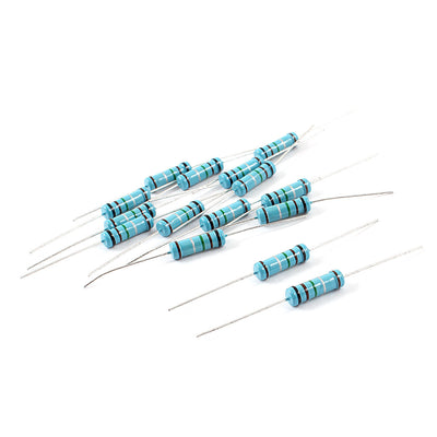 Harfington 15pcs 2W 0.15 Ohm 1% Tolerance 5-Color Loop Axial Lead Through Hole Metal Film Resistors