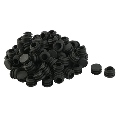 Harfington 19mm Dia Plastic Round Tube Inserts End Blanking Caps Black 100 Pcs
