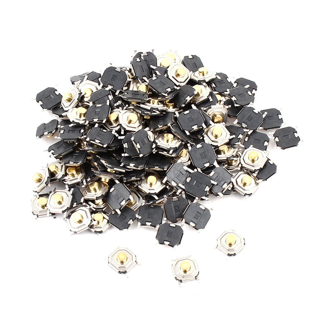 Harfington 150 Pcs 4mmx4mmx2mm 4Pins Surface Mounted Devices Momentary Push Button Tact Tactile Micro Switches