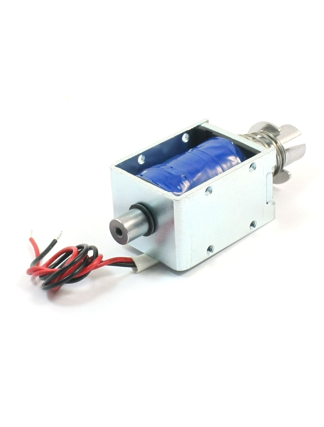 Harfington 12V 2.14A 15mm Stroke 200g Force Push Pull Type Open Frame Spring Plunger DC Solenoid Electromagnet