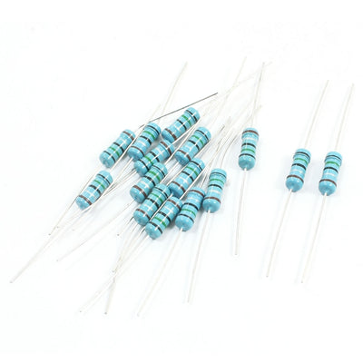 Harfington 15 Pcs 0.5 Ohm Resistance 1W 1% Through Hole Mounting Flameproof Axial Lead Metal Oxide Film Resistors