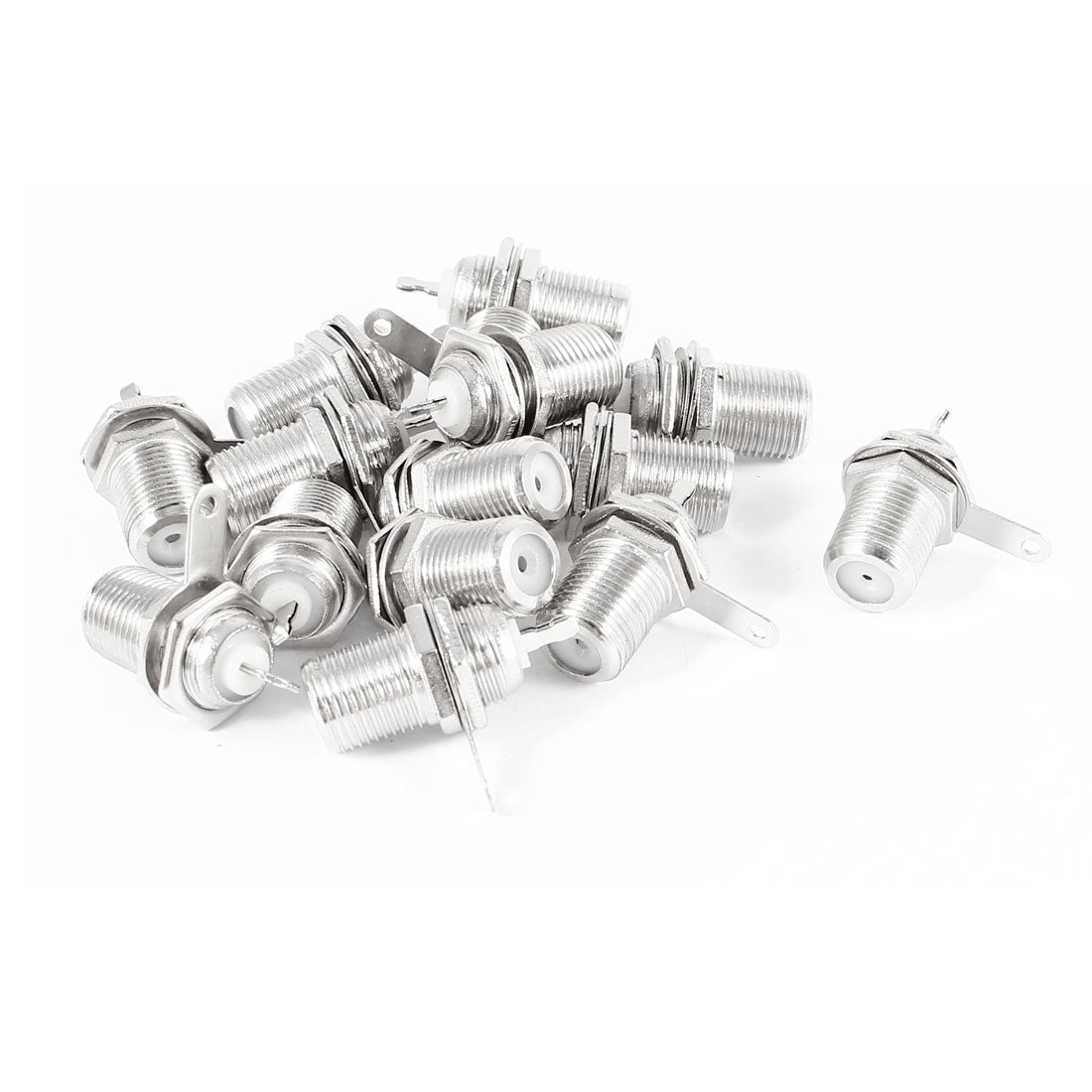 Harfington 15 Pcs F Type Chassis Panel Mounted Socket Female Soldering Connector Adapter