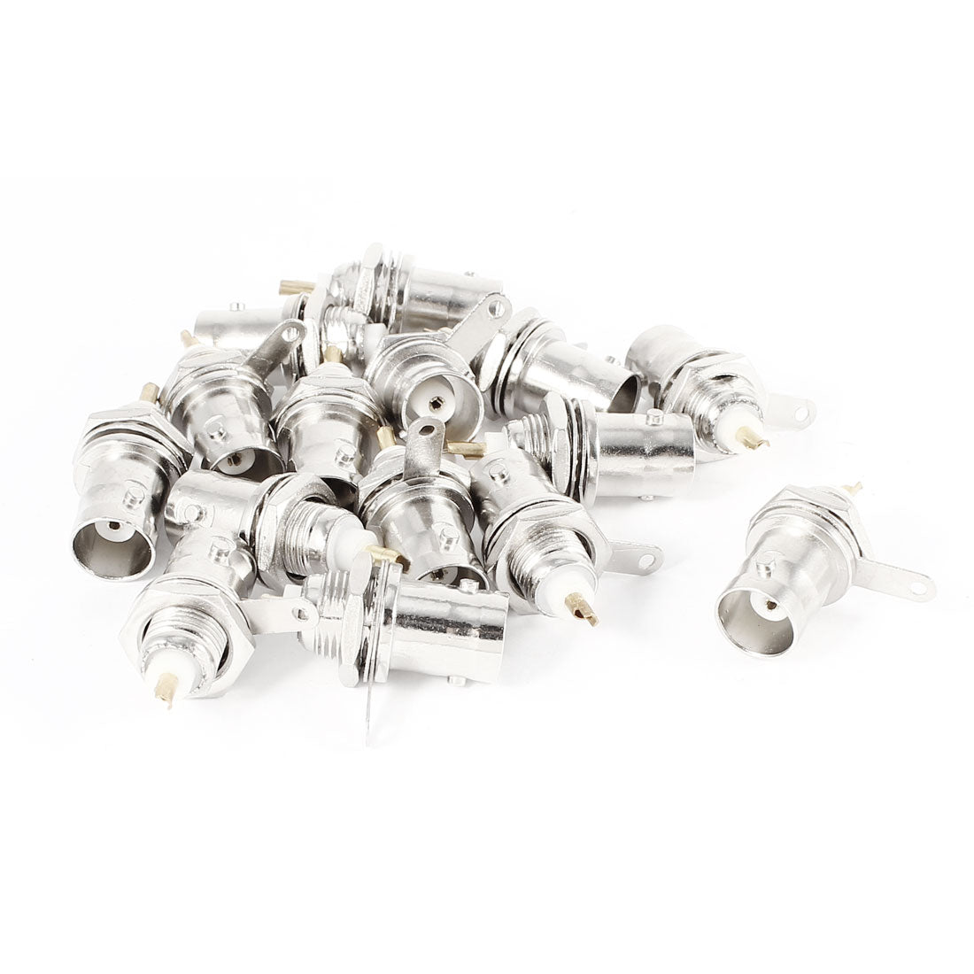 Harfington 15 Pcs BNC Chassis Panel Mounted Socket Female Soldering Type Connector Adapter Metal