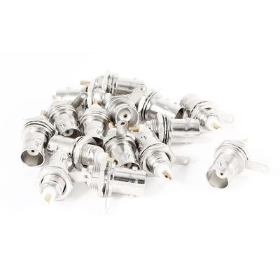 Harfington 15 Pcs BNC Chassis Panel Mounted Socket Female Soldering Type Connector Adapter Metal