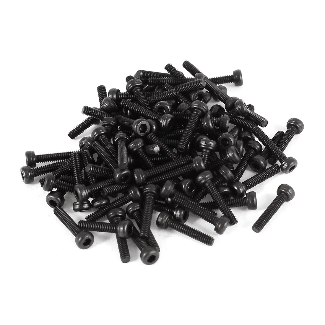 Harfington 100 Pieces 12.9 Alloy Steel Hex Socket Head Knurled Cap Screw Bolt M2x10mm Black