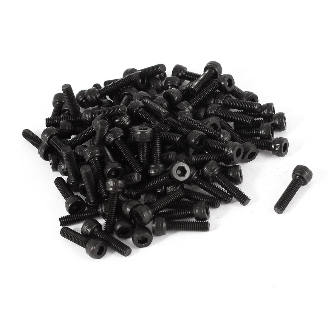 Harfington 100 Pcs 12.9 Steel Alloy Hex Socket Pan Head Knurled Cap Screw Bolt M2.5x10