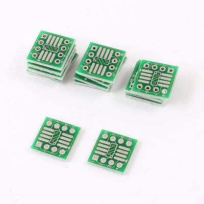 Harfington 15 Pcs 8 Pin 0.65mm to 1.27mm Double Sides DIP Mounting PCB Adapter Converter Plate