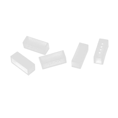 Harfington 15mm Width Clear Silicone 4 Holes Waterproof LED Strip Light End Cap Cover 5 Pcs