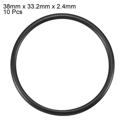 Harfington Nitrile Rubber O-Rings Metric Buna-N Sealing Gasket Black, 10Pcs