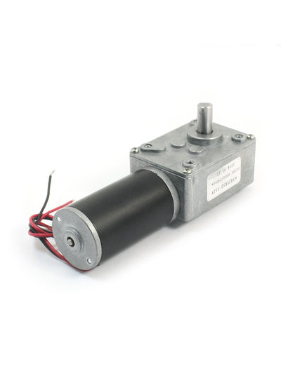 Harfington 19cm Long Dual Wire Leads 7mm Shaft Reduction Ratio 8000/240RPM Rotary Speed Reduce High Torque Worm Geared Box Motor DC24V