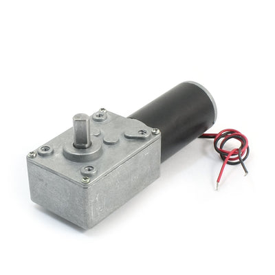 Harfington 19cm Long Dual Wire Leads 7mm Shaft Reduction Ratio 8000/240RPM Rotary Speed Reduce High Torque Worm Geared Box Motor DC24V