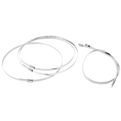 Harfington 5PCS 4.6mm x 400mm Stainless Steel Cable Pipe Tie Hoop Clamp