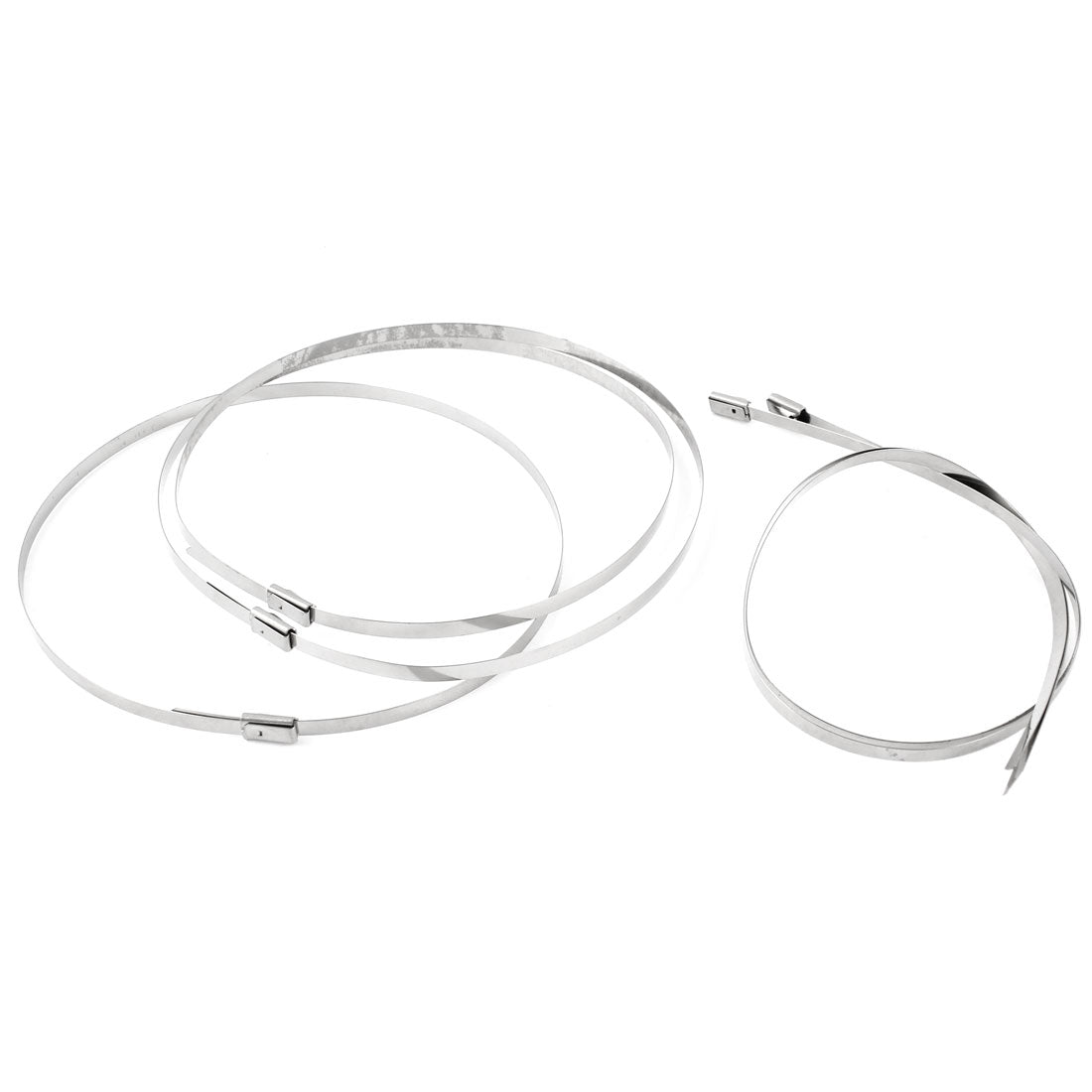 Harfington 5PCS 4.6mm x 400mm Stainless Steel Cable Pipe Tie Hoop Clamp