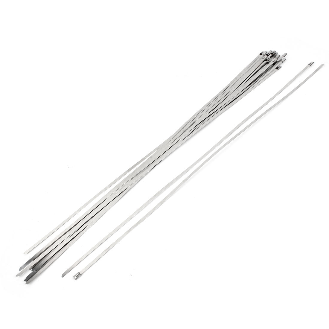 Harfington 20pcs 23.6" Long 4.6mm Width Stainless Steel Sprayed Cable Tie Band Clamp