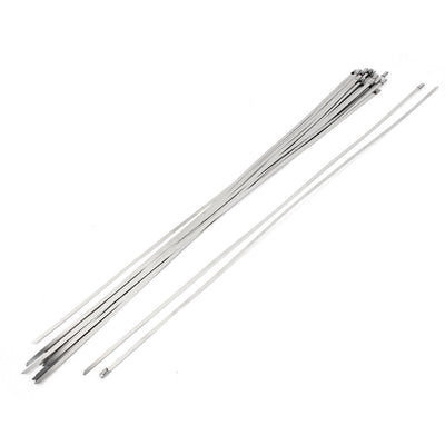 Harfington 20pcs 23.6" Long 4.6mm Width Stainless Steel Sprayed Cable Tie Band Clamp