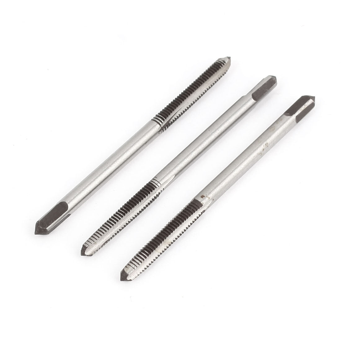 Harfington 3pcs 3mm Cutting Dia Threaded 3 Flutes Tapper HSS Hand 2.8mm Shank Diameter 46mm Length
