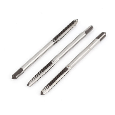 Harfington 3pcs 3mm Cutting Dia Threaded 3 Flutes Tapper HSS Hand 2.8mm Shank Diameter 46mm Length