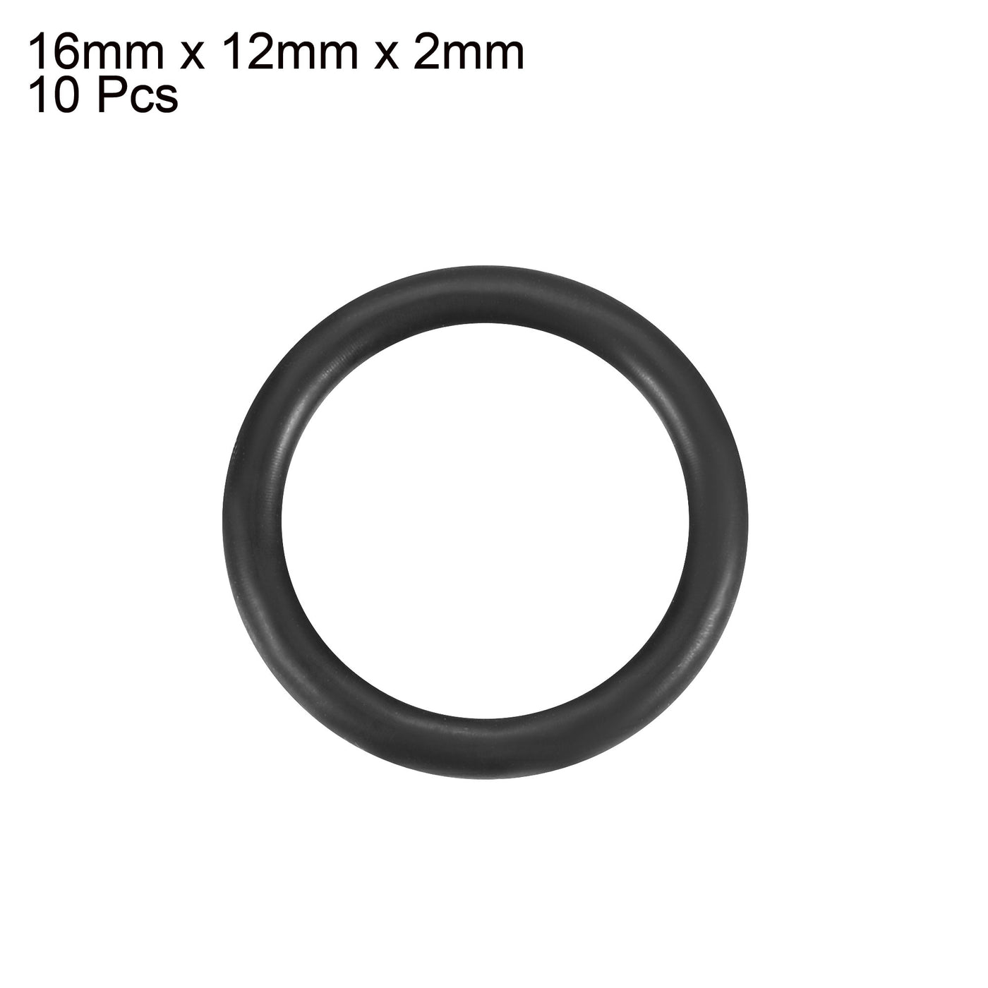Harfington 16mm x 2mm x 12mm Nitrile Rubber O Type Sealing Ring Gasket Grommets 10Pcs