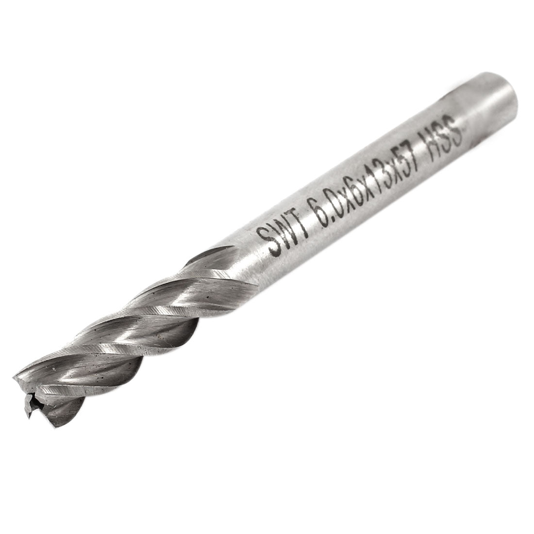 Harfington 6mm x 6mm HSS Straight Shank 4 Flutes End Mill Cutter 57mm Length