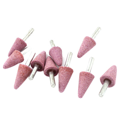 Harfington Grinding Polishing Tapered 19mm Dia Pink Mounted Pointed Stone 10Pcs
