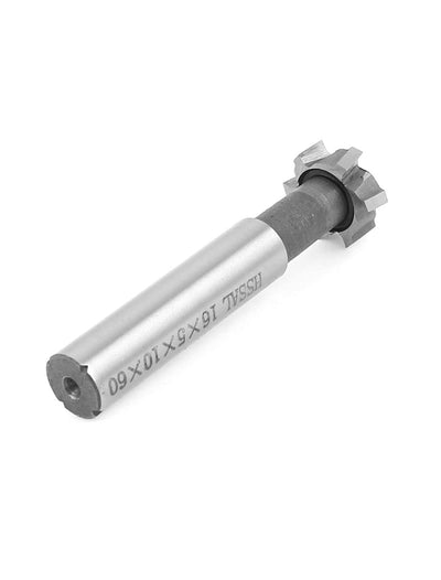 Harfington High Speed Steel 5mm Depth 16mm Milling Cutting Dia 6 Flutes T Slot End Mill