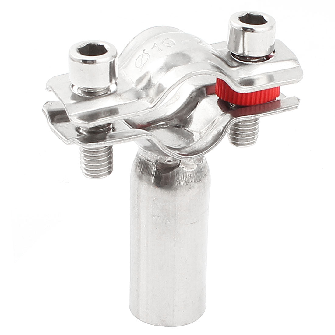 Harfington 19-22mm Range Adjustable Screw Stainless Steel Pipe Clamp Clip Fixing Fastener Saddle Replacement