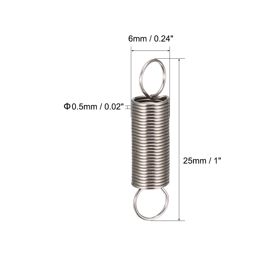Harfington 0.5mm Wire Dia 6mm OD 14mm Spring Length Free Length Spring Steel Tension Spring 20pcs