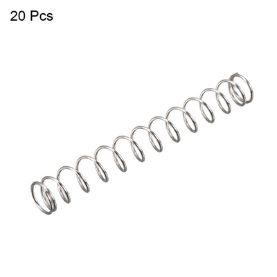 Harfington Compression Spring 0.5mm Wire Dia,5.5mm OD,42mm Free Length,Silver,20Pcs