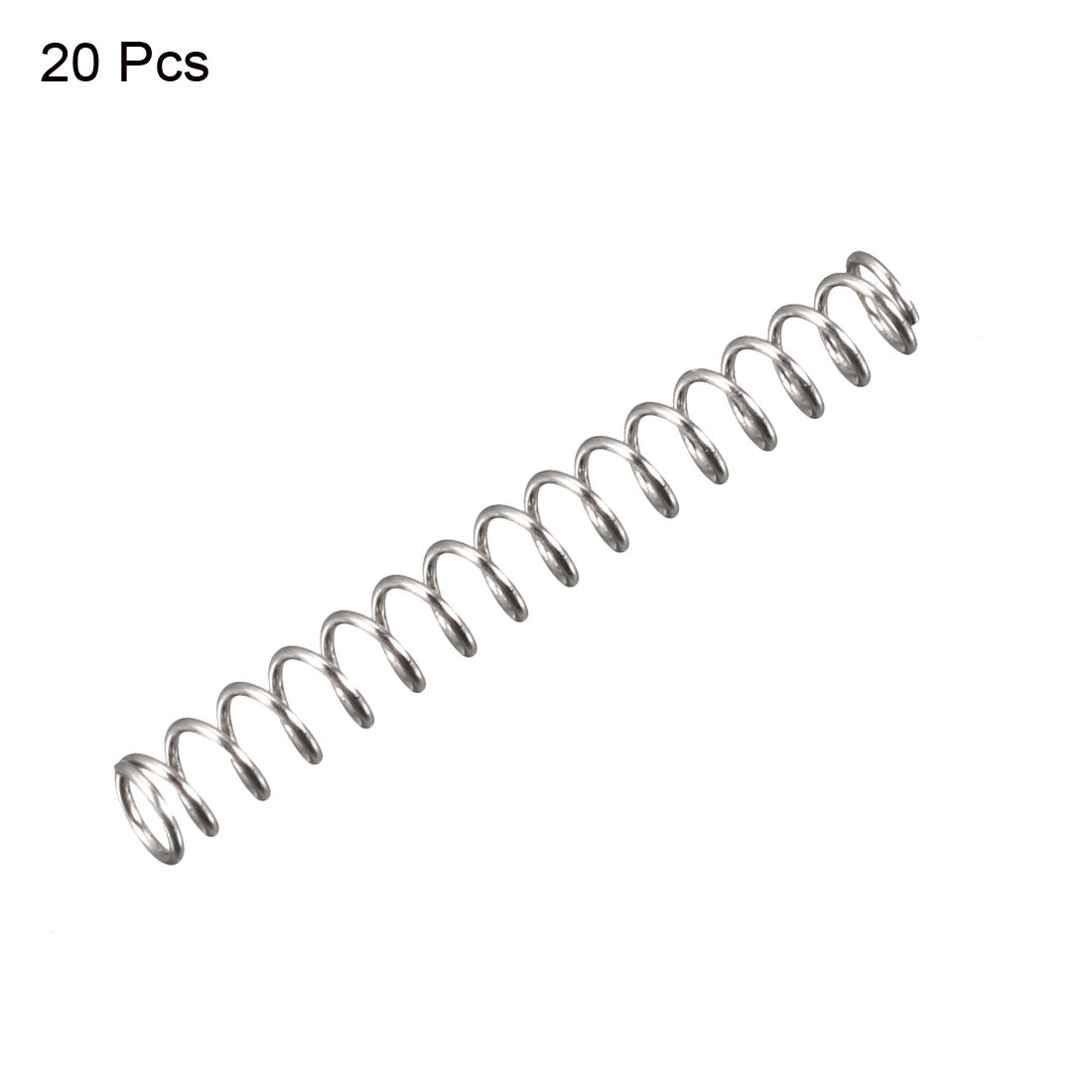 Harfington Compression Spring 0.3mm Wire Dia,2.3mm OD,20mm Free Length,Silver,20Pcs