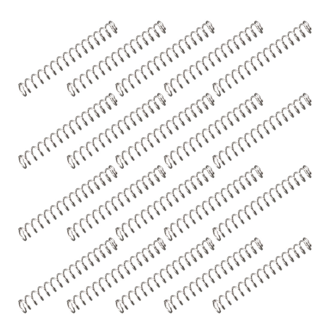 Harfington Compression Spring 0.3mm Wire Dia,2.3mm OD,20mm Free Length,Silver,20Pcs